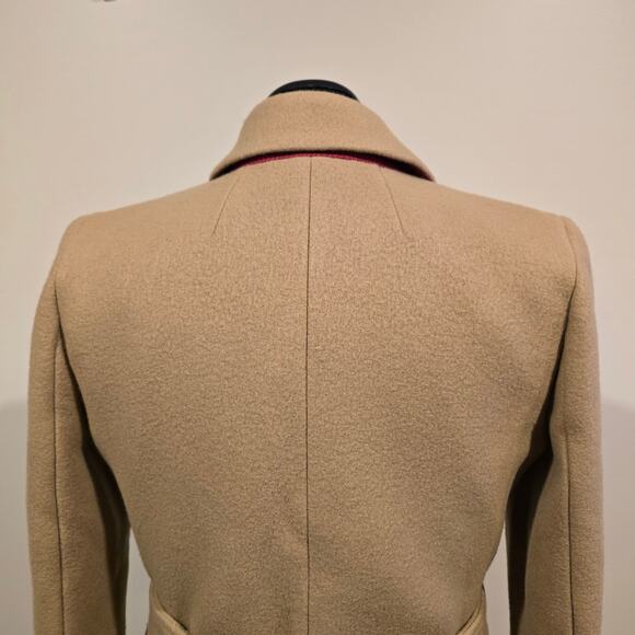 Women's J. Crew Tan Wool Blend Tie Closure Jacket Coat | Size 6 - Picture 6 of 12